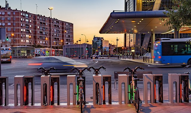 Leihfahrradstation an Busbahnhof