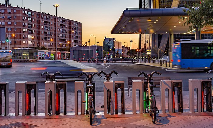 Leihfahrradstation an Busbahnhof