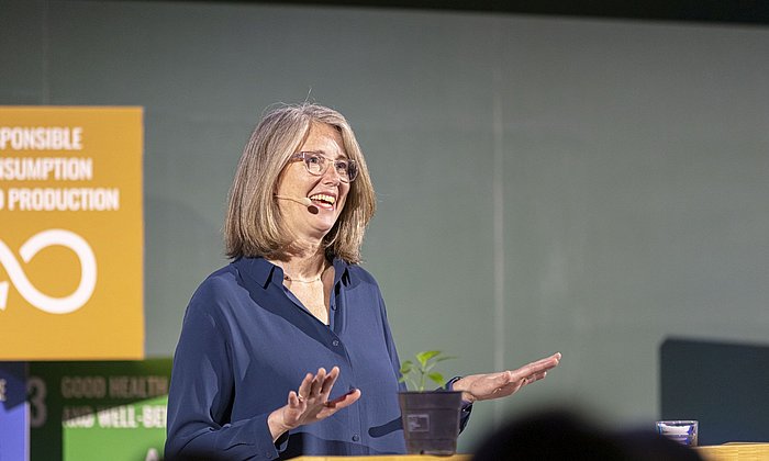 Sarah Billington, UPS Foundation Professor und Senior Fellow am Woods Institute for the Environment der Stanford University, beim TUM Sustainability Day 2024